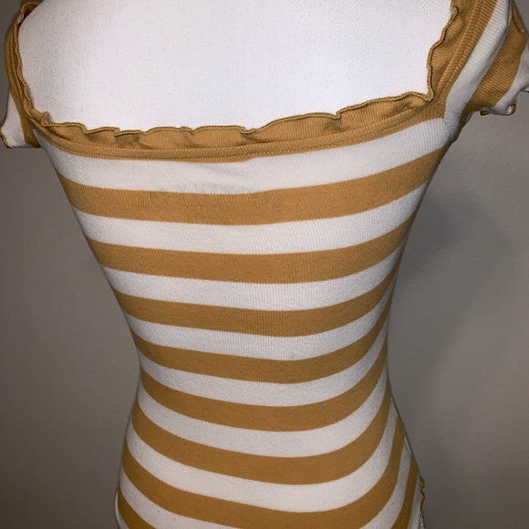 5/$25!!!  Mustard and Cream Striped Tank - Picture 7 of 9